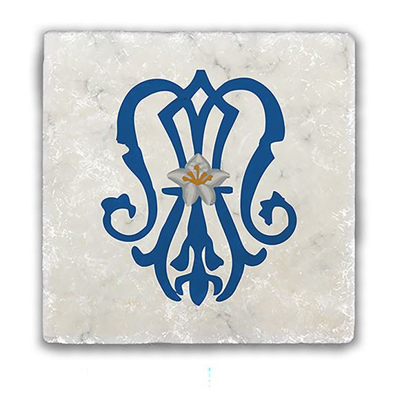 MARIAN SYMBOL WITH LILY - COASTER